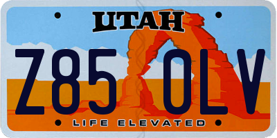 UT license plate Z850LV