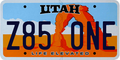 UT license plate Z850NE
