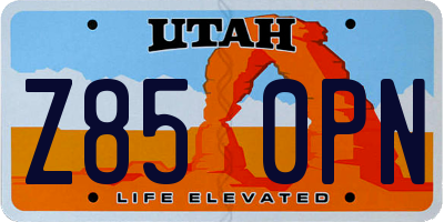 UT license plate Z850PN
