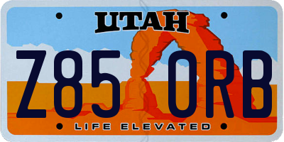 UT license plate Z850RB