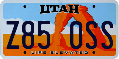UT license plate Z850SS