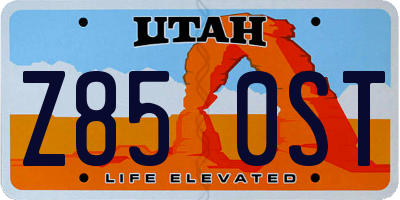UT license plate Z850ST