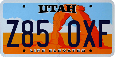UT license plate Z850XF