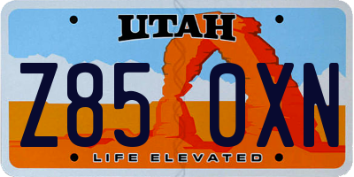 UT license plate Z850XN