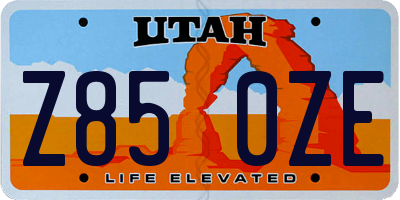 UT license plate Z850ZE