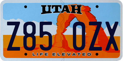 UT license plate Z850ZX