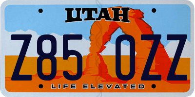 UT license plate Z850ZZ