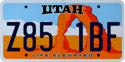 UT license plate Z851BF