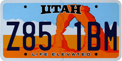 UT license plate Z851BM