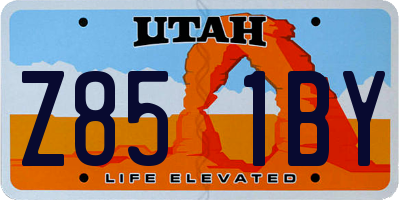 UT license plate Z851BY