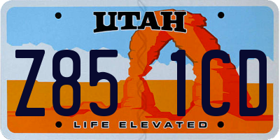UT license plate Z851CD