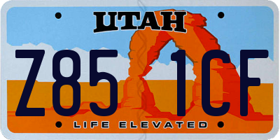 UT license plate Z851CF