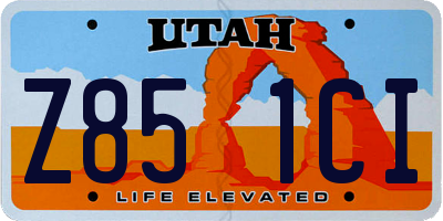 UT license plate Z851CI