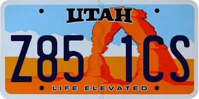 UT license plate Z851CS