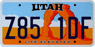 UT license plate Z851DF