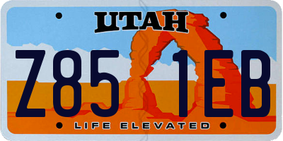UT license plate Z851EB