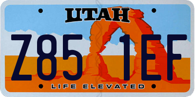 UT license plate Z851EF