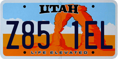 UT license plate Z851EL