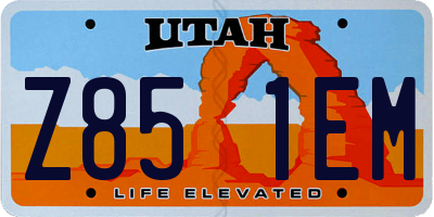 UT license plate Z851EM