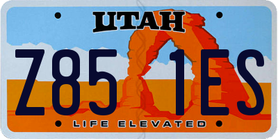 UT license plate Z851ES