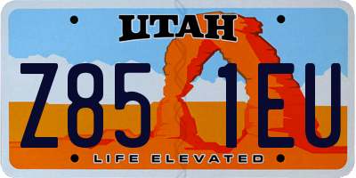 UT license plate Z851EU