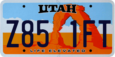 UT license plate Z851FT
