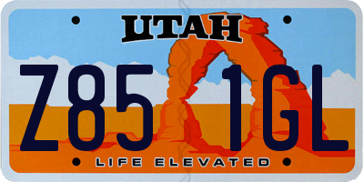 UT license plate Z851GL