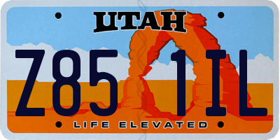 UT license plate Z851IL