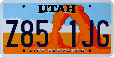 UT license plate Z851JG