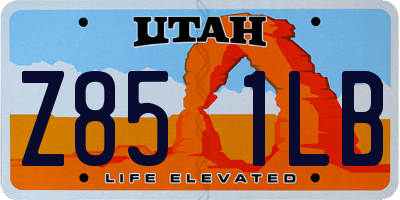 UT license plate Z851LB