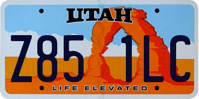UT license plate Z851LC