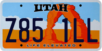 UT license plate Z851LL