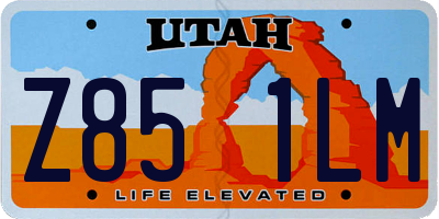 UT license plate Z851LM