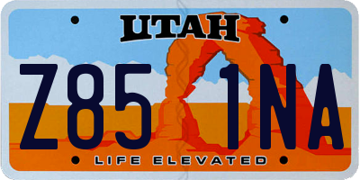 UT license plate Z851NA