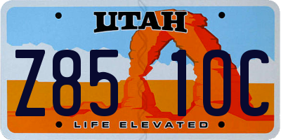 UT license plate Z851OC