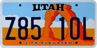 UT license plate Z851OL
