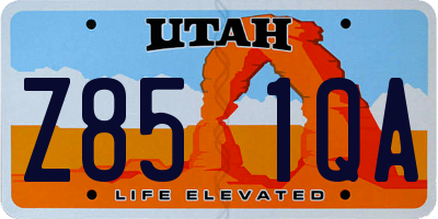 UT license plate Z851QA