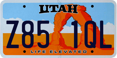 UT license plate Z851QL