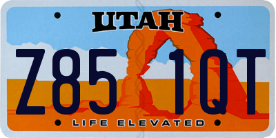 UT license plate Z851QT