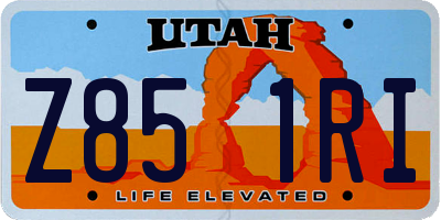 UT license plate Z851RI