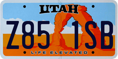 UT license plate Z851SB