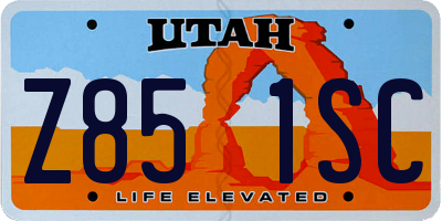 UT license plate Z851SC