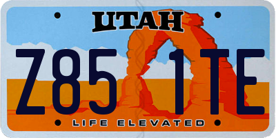 UT license plate Z851TE