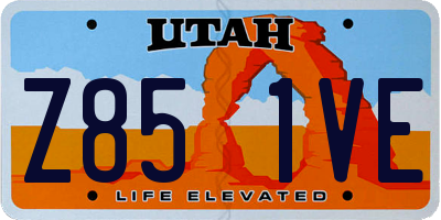 UT license plate Z851VE