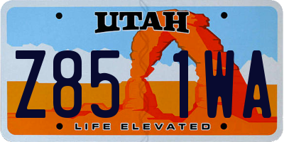 UT license plate Z851WA