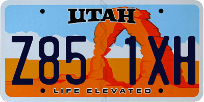 UT license plate Z851XH