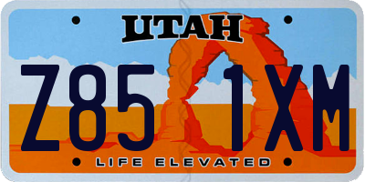 UT license plate Z851XM