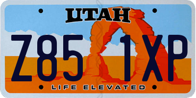 UT license plate Z851XP