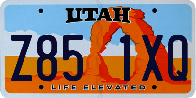 UT license plate Z851XQ