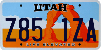 UT license plate Z851ZA